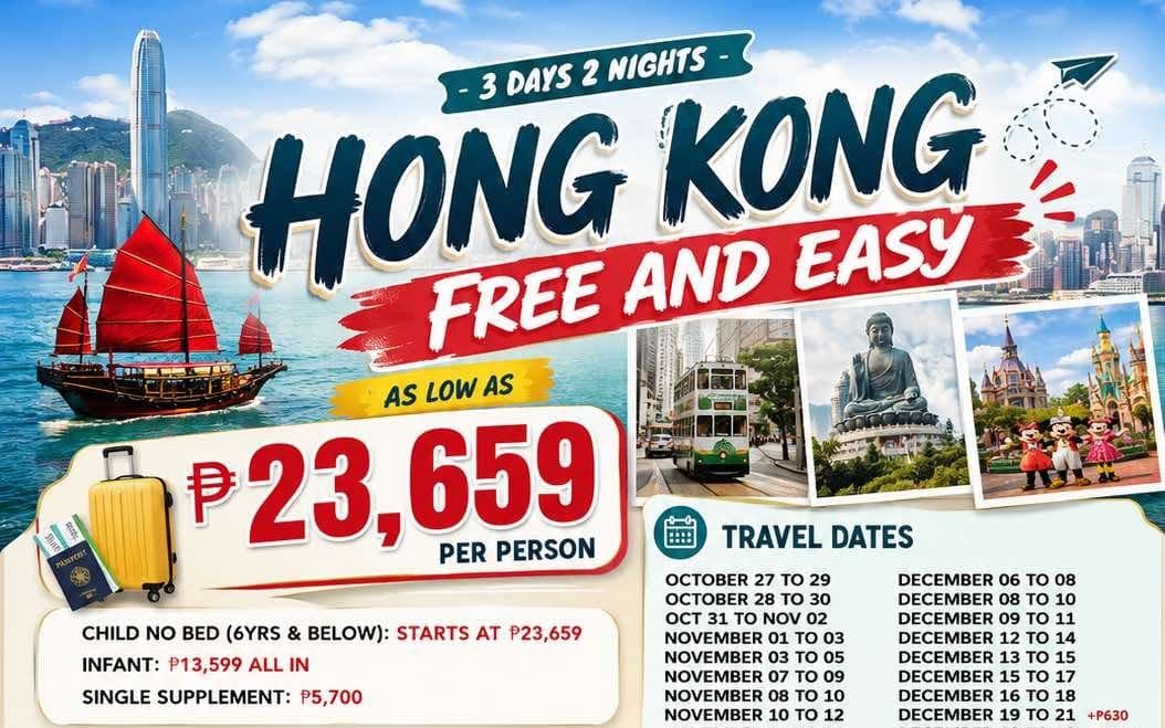 3D2N Hong Kong Free and Easy
