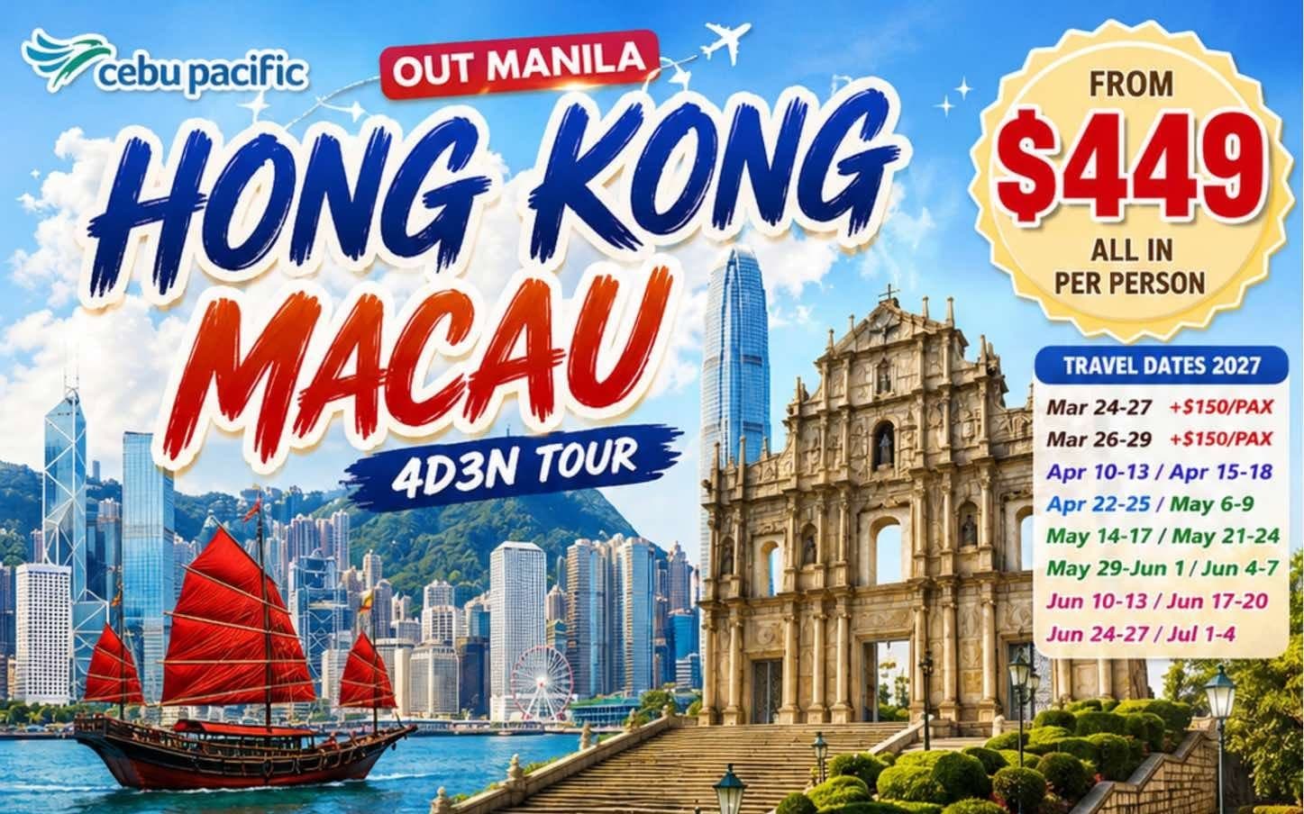 4D3N Hong Kong Macau Tour