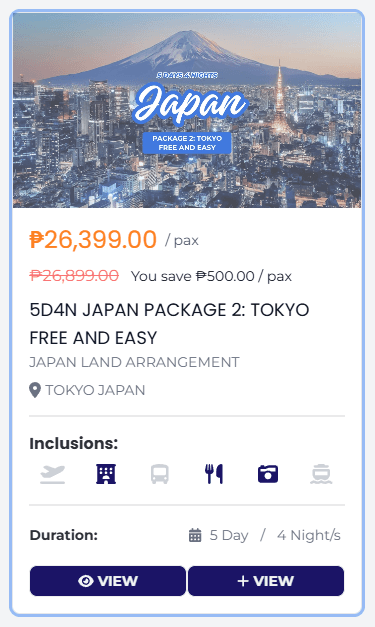5D4N Japan Package 2: Tokyo Free and Easy