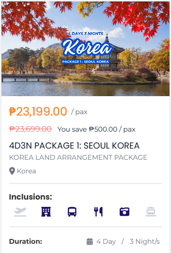 4D3N Package 1: Seoul Korea
